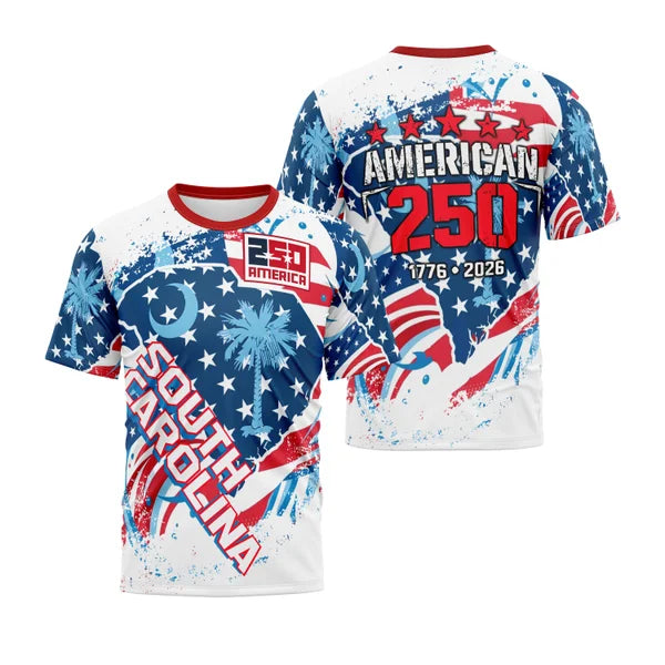 America 250 South Carolina Motocross Jersey – Patriotic USA Eagle 250 Years Anniversary Dirt Bike MTB Off-Road Riding Shirt Adult & Youth ECG22042603